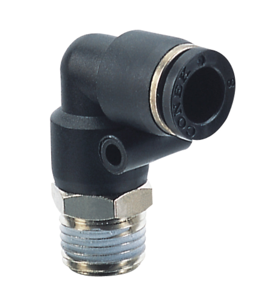 PUSHIN ELBOW THREADED 1/4" X 10 MM CONEK