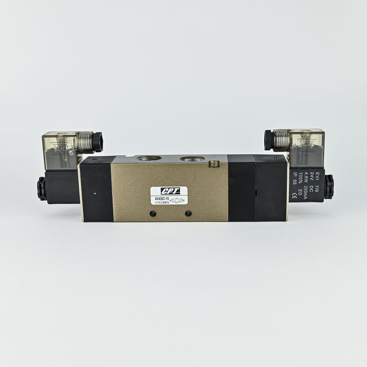 SOLENOID VALVE DOUBLE 5/3 1/2" MID CLOSED WITH 24 VDC COIL & ADAPTOR CPT