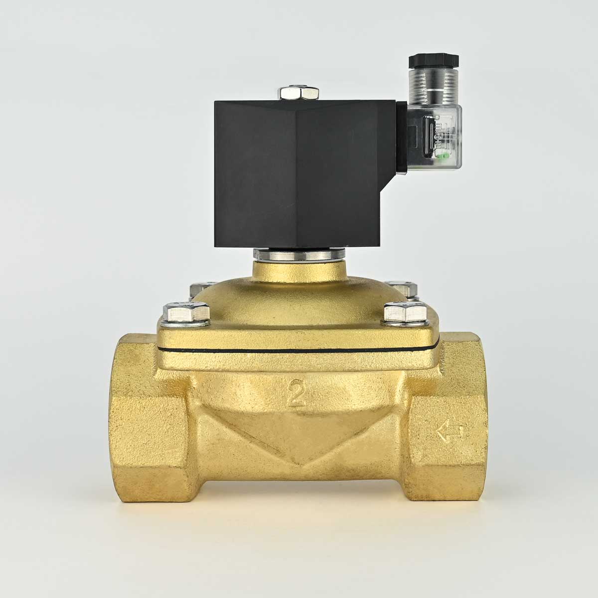 SOLENOID VALVE 2/2 2" NC BRASS BODY VITON SEAL 220 VAC COIL & ADAPTOR COVNA