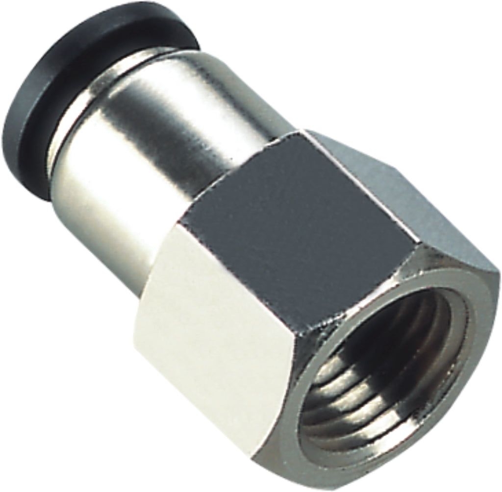 STRAIGHT PUSHIN FEMALE THREADED 1/4" X 4 MM CONEK