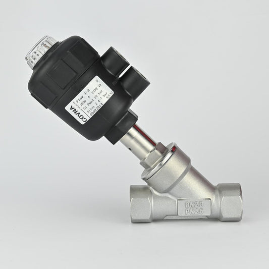 ANGLE VALVE 2/2 3/4" NC SS SINGLE ACTING SS BODY POLYAMIDE ACTUATOR COVNA